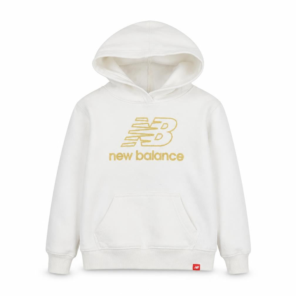 New Balance Girls White Hoodie Size 5-6 Years Pullover