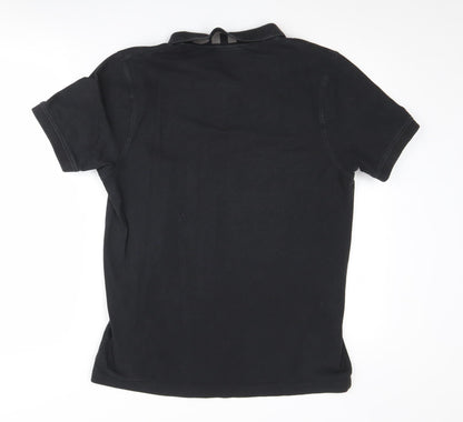 Back view of Bench Black polo Shirt, size L