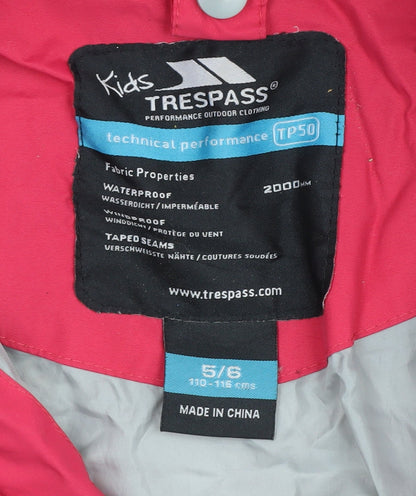 Additional view of Trespass Pink girls’ parka jacket 5-6 years