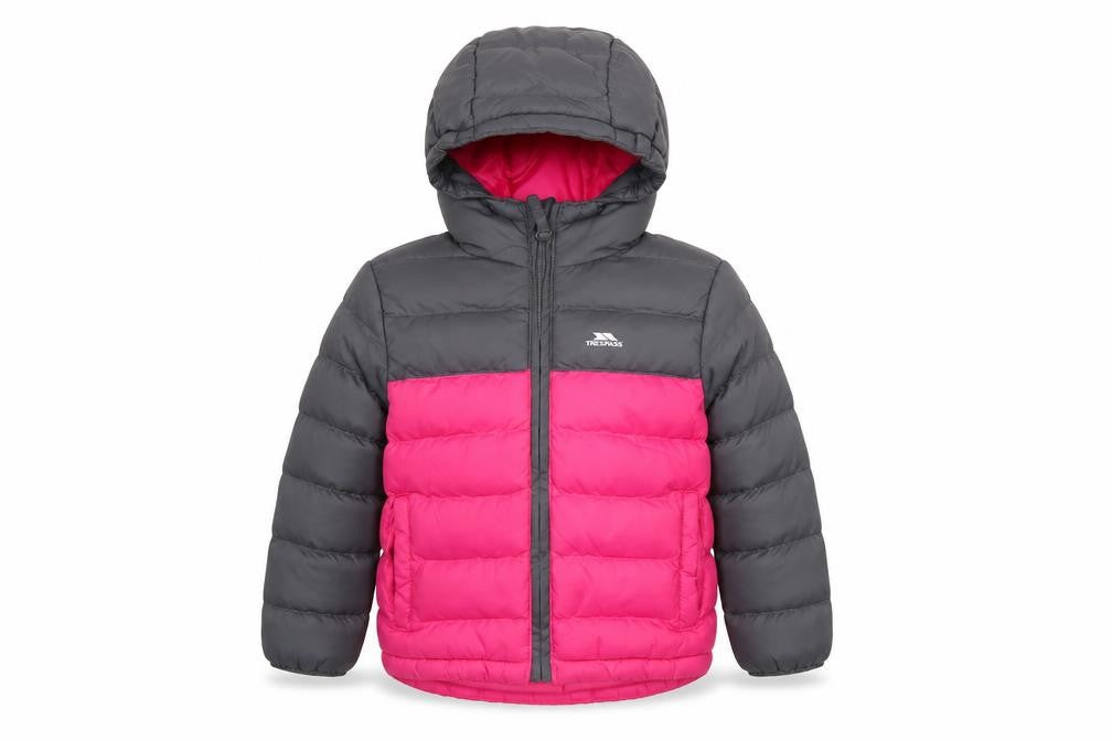 Trespass Unisex Kids Pink & Grey Puffer Jacket 2-3 Years
