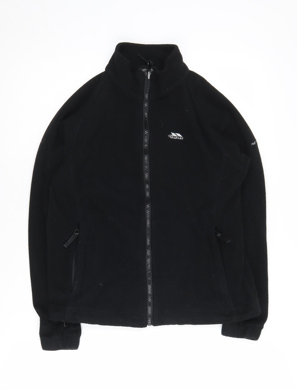 Additional front view of Trespass boys’ black fleece jacket, size 146