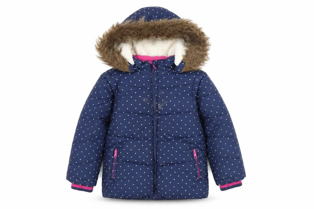 John Lewis Girls Blue Spotted Puffer Jacket 5 Years