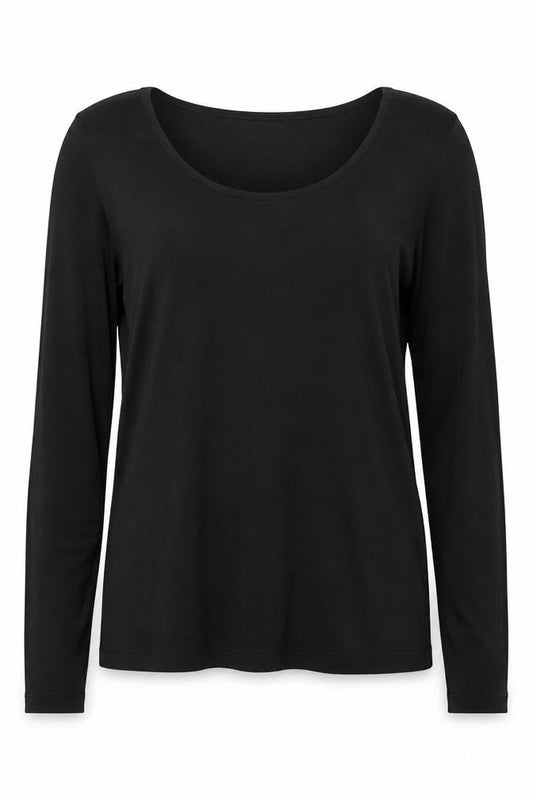 The White Company Women's Black Size 6 Long Sleeve T-Shirt