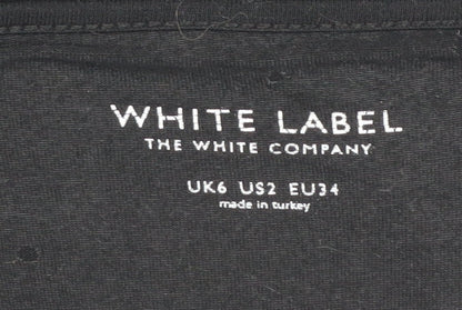 The White Company Women's Black Size 6 Long Sleeve T-Shirt