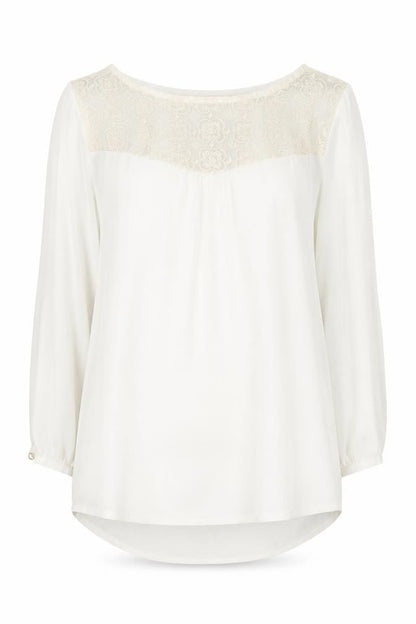 Front view of ESPRIT Women's Ivory Tunic Blouse UK 12