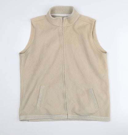 EWM Women's Beige Fleece Waistcoat Size 18 Casual