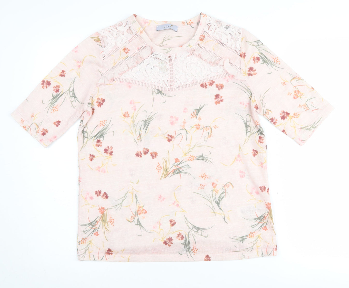 Marks and Spencer Women's Floral Pink Pullover, Size 12