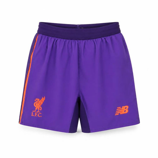 Front view of New Balance boys’ purple athletic football shorts 11 years