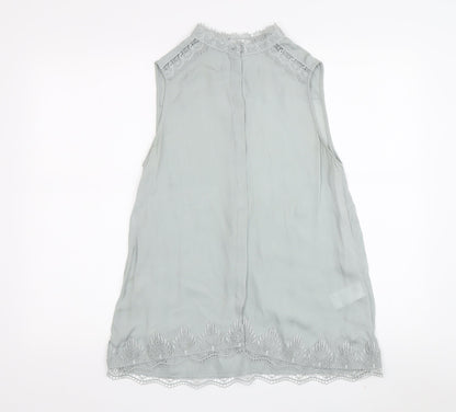 Reiss Women's Grey Silk Blouse UK 6