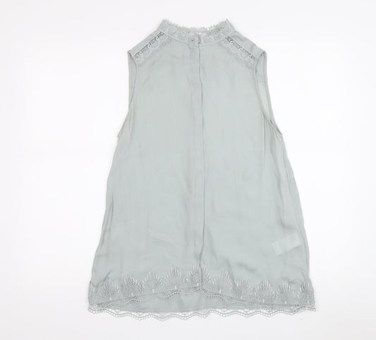 Reiss Women's Grey Silk Blouse UK 6