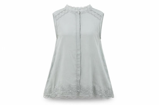 Reiss Women's Grey Silk Blouse UK 6