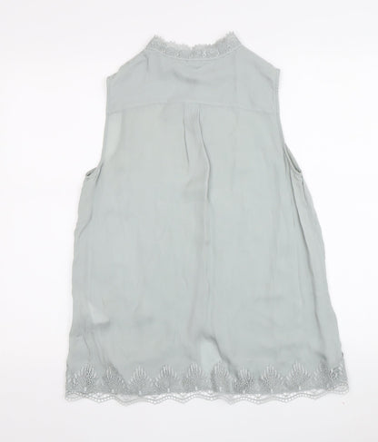 Reiss Women's Grey Silk Blouse UK 6