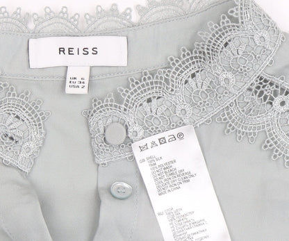Reiss Women's Grey Silk Blouse UK 6