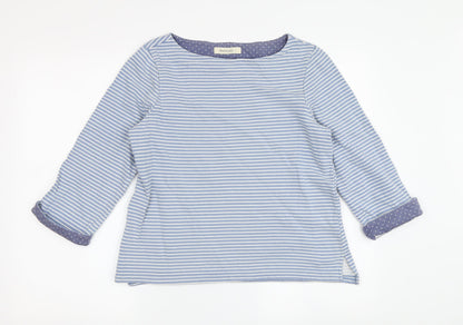 Woolovers Women's Blue Striped Blouse Size S