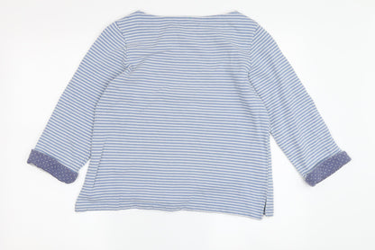 Woolovers Women's Blue Striped Blouse Size S