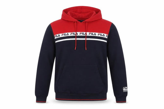 Fila Men's Red Pullover Hoodie - M College Style