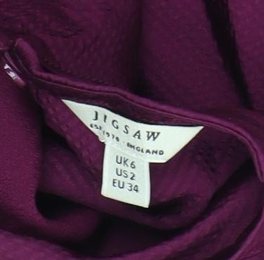 Jigsaw Women's Purple Solid Top UK 6