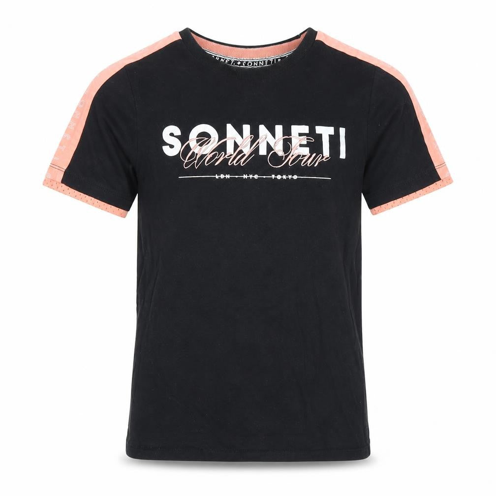 Sonneti Girls Black Graphic T-Shirt 8-9 Years Casual Style