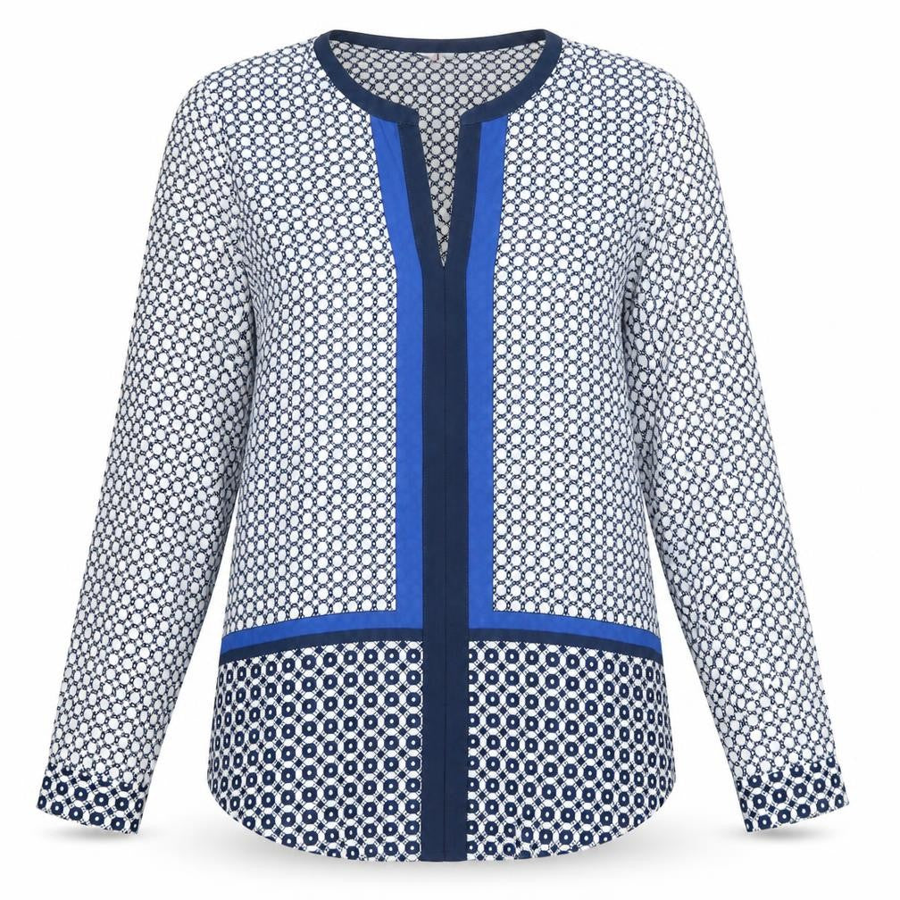 Jasper Conran Women's Blue Tunic Blouse Size 8, Geometric
