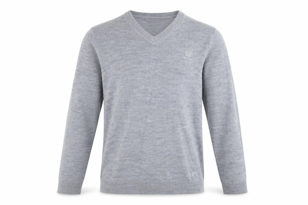 Jeff Banks Men's Grey V-Neck Knit Pullover Jumper S