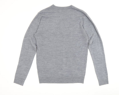 Jeff Banks Men's Grey V-Neck Knit Pullover Jumper S