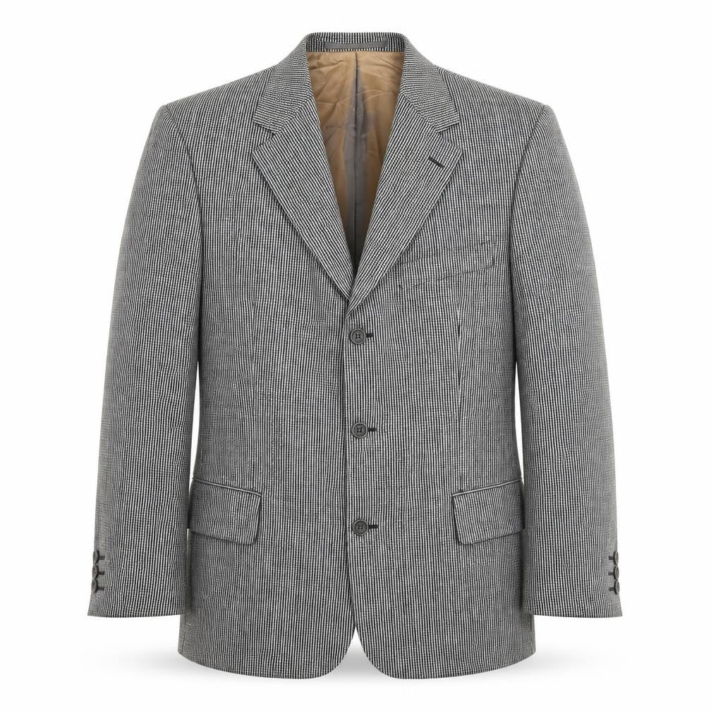 Van Gils Men's Grey Blazer 42S Check Formal Jacket