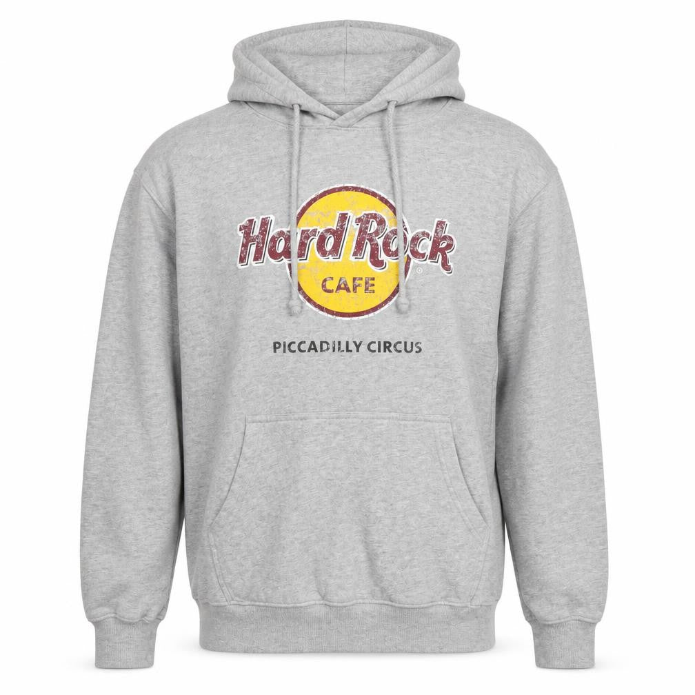 Hard Rock Unisex Grey Hoodie M Pullover Music Logo
