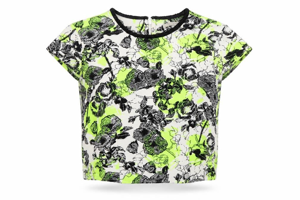 Guess Women's Multicoloured Floral Cropped Blouse M