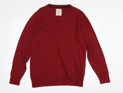 FatFace Men's Red V-Neck Pullover Jumper S