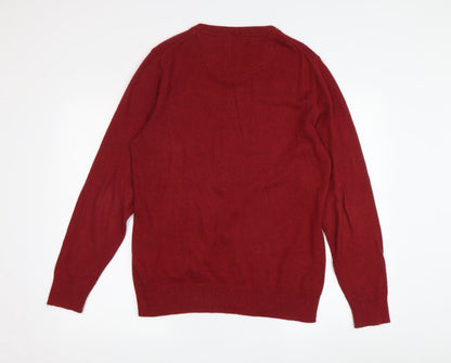 FatFace Men's Red V-Neck Pullover Jumper S