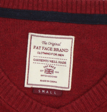 FatFace Men's Red V-Neck Pullover Jumper S