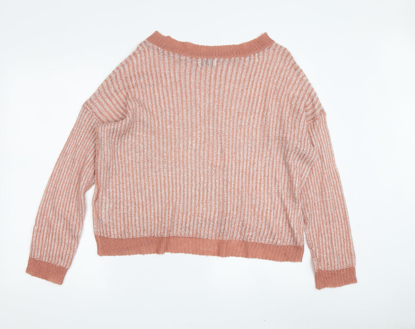Jacqueline de Yong Women's Pink Boat Neck Pullover M