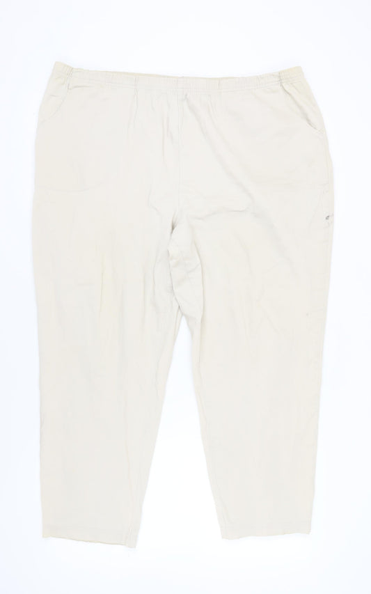 Croft & Barrow Women's Beige Trousers, 2XL, Elastic Waist