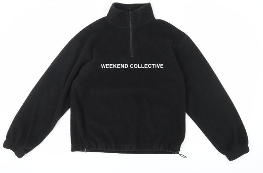 ASOS DESIGN Women's Black Pullover Fleece Sweatshirt Size 4