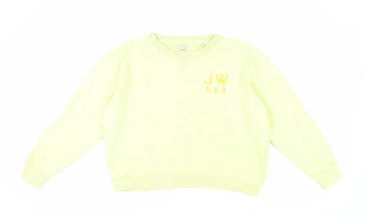 Jack Wills Women's Yellow Crew Neck Sweatshirt, Size 14