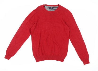 Marks & Spencer Men's Red Cotton Pullover Jumper S