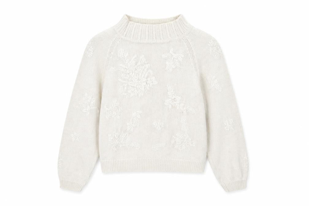Tour de Force Women's Ivory Floral Pullover Jumper