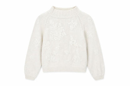 Tour de Force Women's Ivory Floral Pullover Jumper