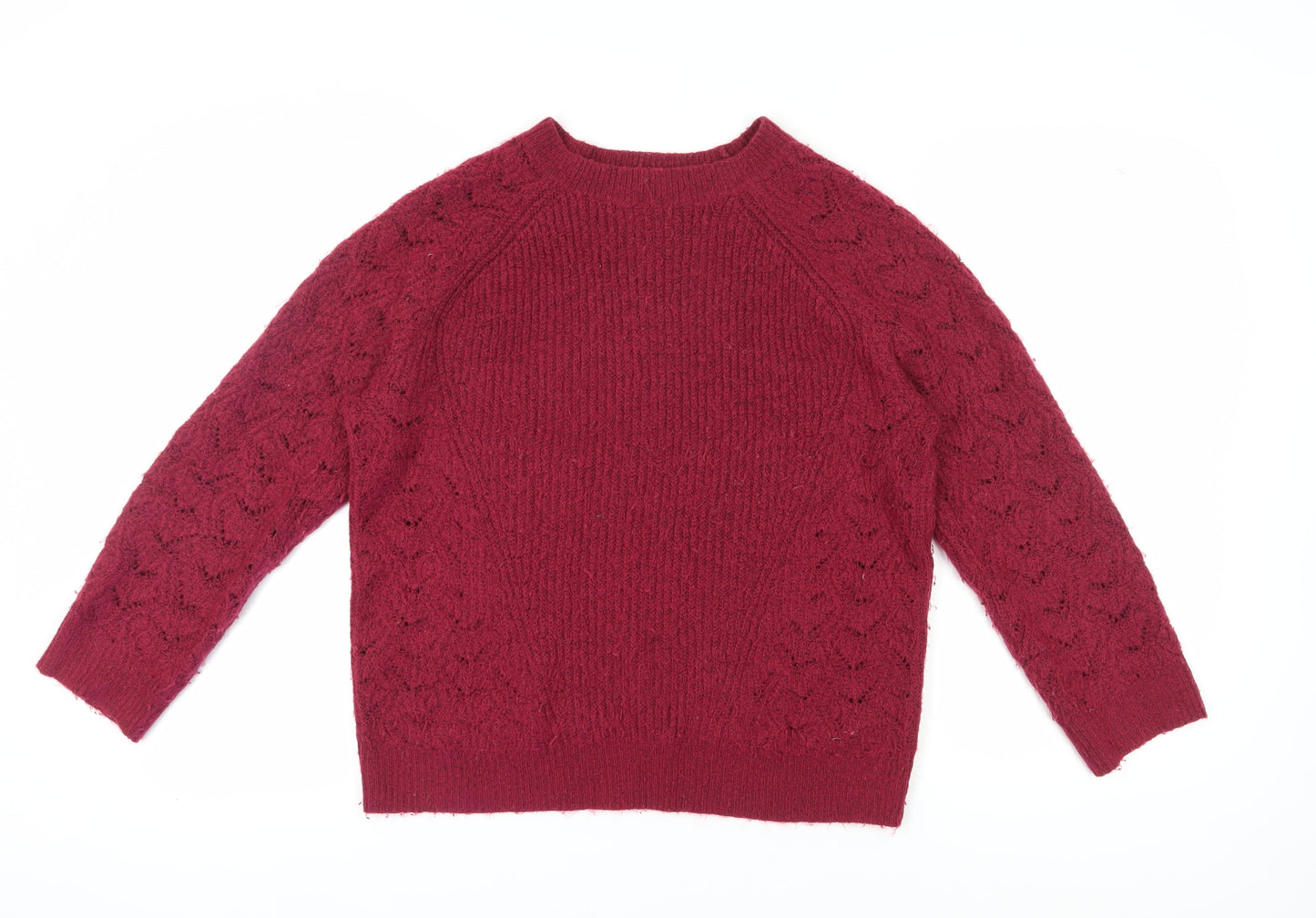 Damart Women's Red M Knit Pullover Crew Neck Jumper