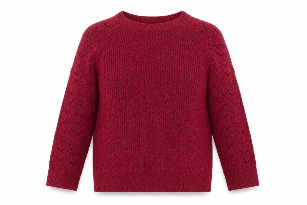 Damart Women's Red M Knit Pullover Crew Neck Jumper