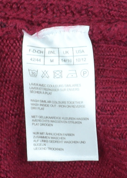 Damart Women's Red M Knit Pullover Crew Neck Jumper