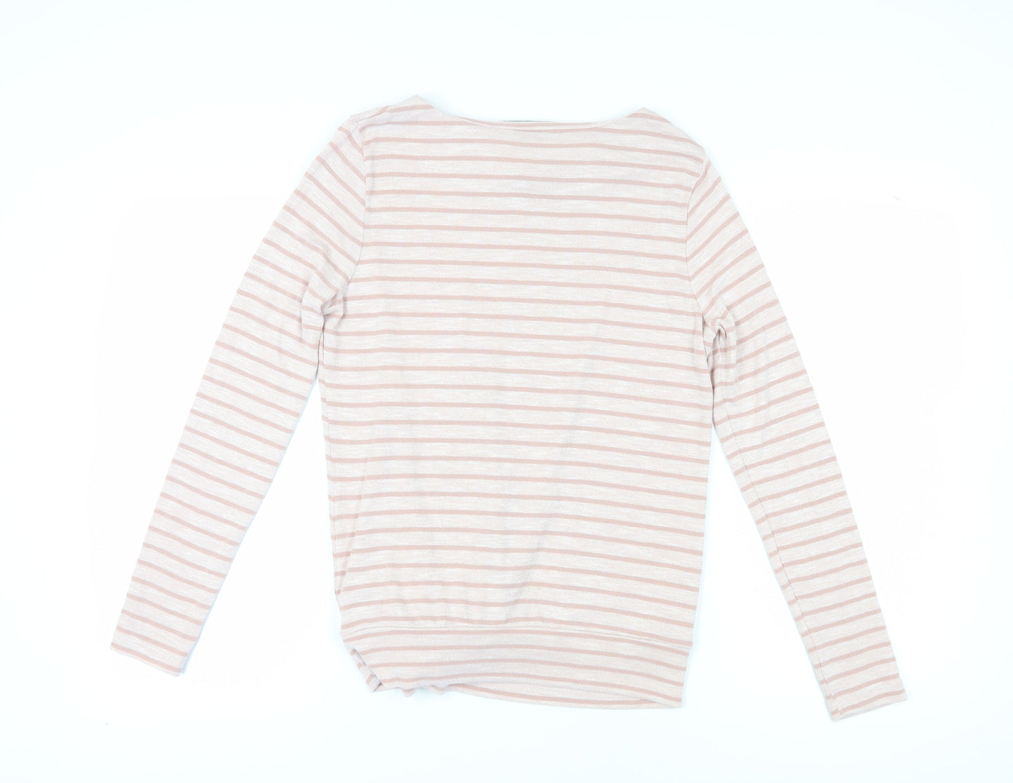 Marks and Spencer Women’s Pink Striped Boat Neck T-Shirt Size 12