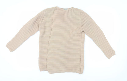 Bassini Women's Beige S Acrylic Pullover Jumper