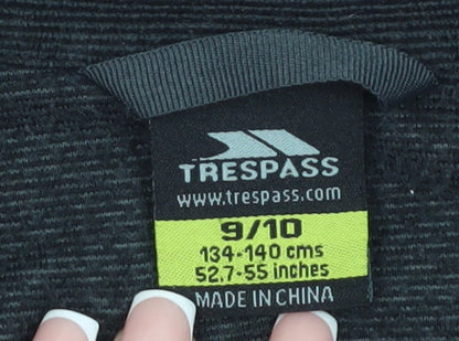 Close-up detail of Trespass boys’ black track jacket 9-10 years - activewear fleece