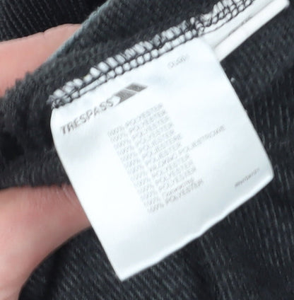 Brand and care label for Trespass boys’ black track jacket 9-10 years - activewear fleece