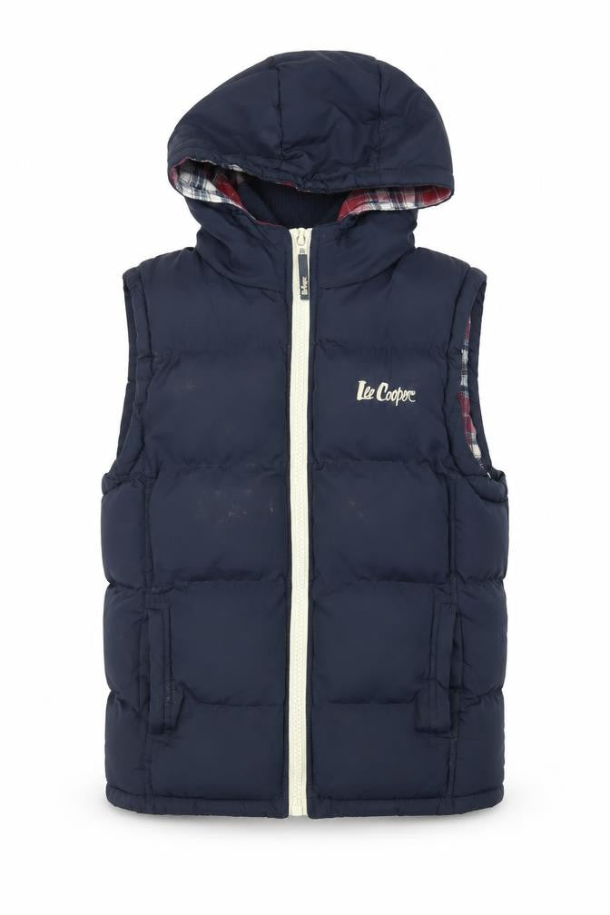 Lee Cooper Blue Hooded Puffer Waistcoat Teens Size 10