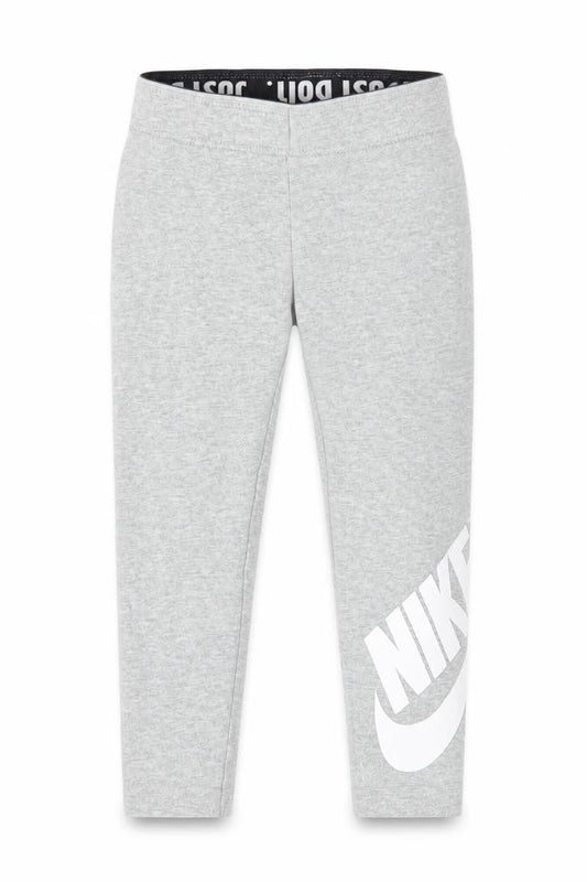 Front view of Nike girls’ grey ankle leggings 4 years - casual comfort