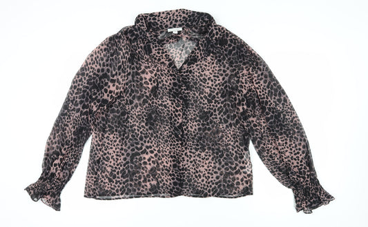 Topshop Women's Animal Print Tunic Blouse, UK 14, Multicoloured