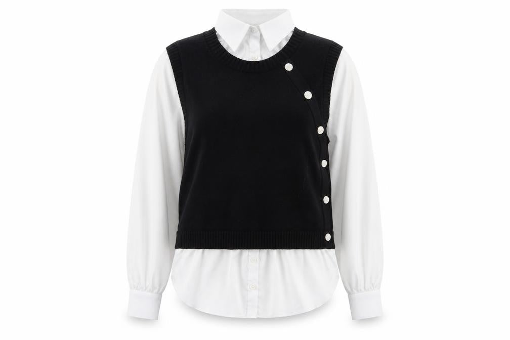 Next Women's Black Layered Blouse, Size 12, Perfect for Business
