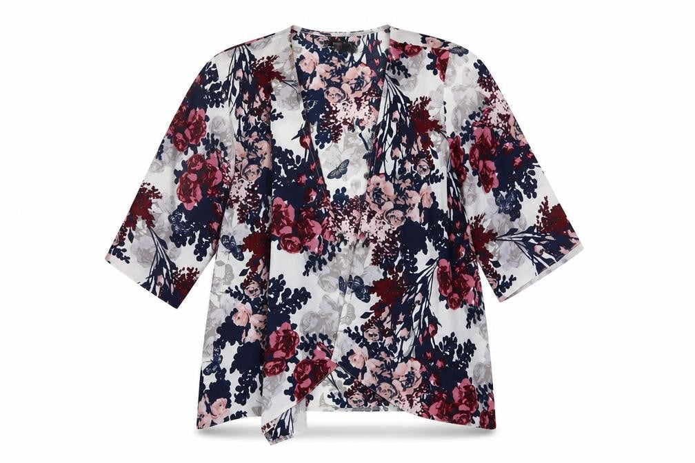 New Look Women's Floral Kimono Blouse, Size 10, Multicoloured